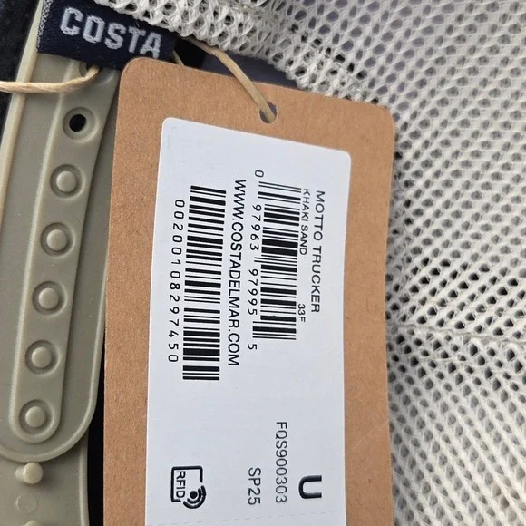 Costa Del Mar Trucker Hat Snapback Tan Mesh Adjustable Fish Catch & Release NWT - Picture 8 of 8